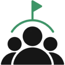 Teamwork symbol with flag